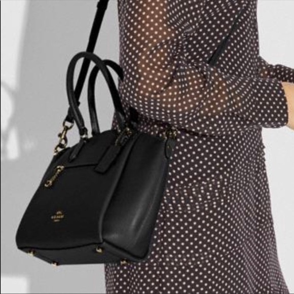 Original Coach Bag Satchel Crossbody Black/Gold
